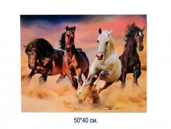 Алмазная мозаика арт. MD5109 Лошади 40*50 полная выкладка без подрамника