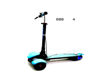 Самокат арт. 688 Складной с ручным тормозом 3-х колесный цвета микс _