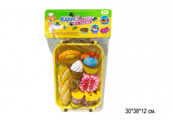 Набор игровой арт. 174A5 Продукты нарезные с корзинкой в пак.• Набор игровой арт. 174A5 Продукты нарезные с корзинкой в пак.•