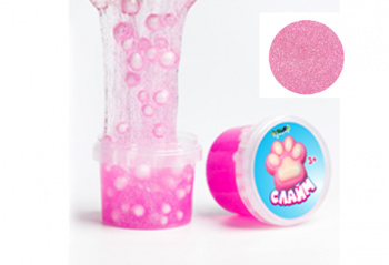 Слайм "СТЕКЛО" 90 гр с Малиновыми блестками с шариками Слайм "СТЕКЛО" 90 гр с Малиновыми блестками с шариками