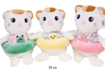 им Кошка арт. 3759 С надувным кругом цвета микс 25 см в пак.) им Кошка арт. 3759 С надувным кругом цвета микс 25 см в пак.)