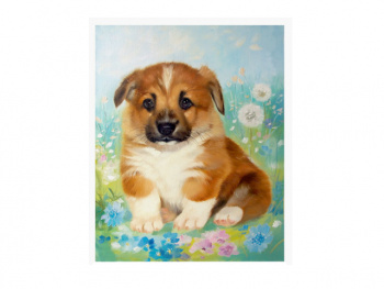 Картина по номерам арт. RAS20854 Щенок 20*30 в кор.
