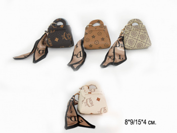 Брелок-подвеска арт. 209509 Сумка с кожаными ручками 8*9 см цвета микс в пак.