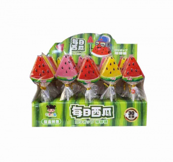 Конфета арт. 840510 Карамель на палочке "Арбуз" 16 г 30 шт. в кор.*