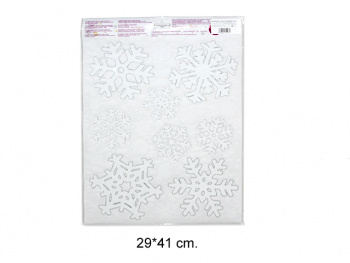Наклейка арт. 35-601C "Снежинки" 8 шт. на листе в пак.