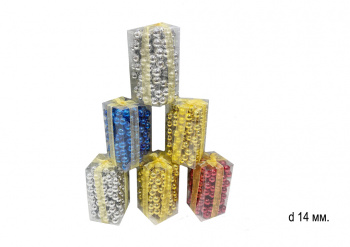 Бусы арт. XY09-D-3M-601 Круглые цвета микс в подарочной кор.