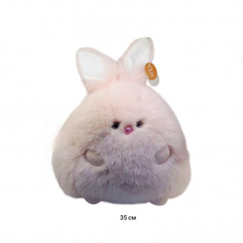 им Зайка арт. 209242 Розовый Толстячок-кругляш норковый 35 см в пак.