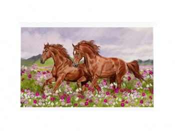 Картина по номерам арт. RA73807 Пара лошадей на лугу 40*50 в кор.