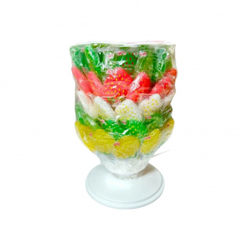 Конфета арт. 520968-2 Карамель "Клубника" на палочке 60 шт. на подставке