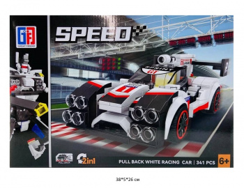 Конструктор арт. 123-665 Автомобиль-трансформер инерц. 341 дет. в кор.~