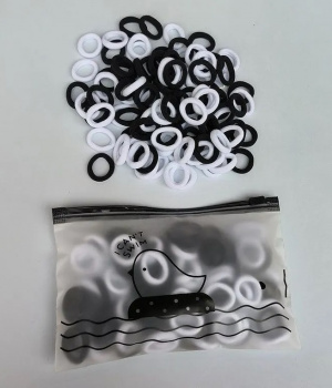 Резиночки арт. 709450 Черные и белые в сумке