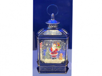 Фонарь Новогодний арт. 9181-9-1-601 "Дед Мороз и собака" свет 23 см в кор.