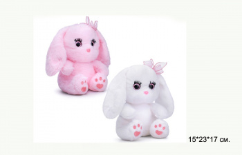 им Зайка арт. 0008/23 С бантиком на голове цвета микс 23 см. в пак.