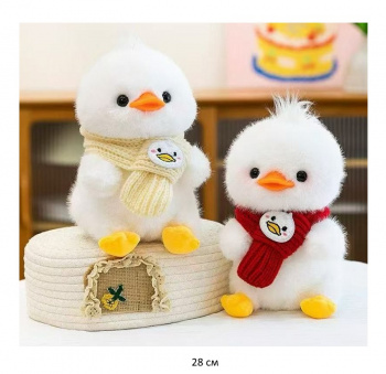 им Утенок арт. YE250914-3 В вязаном шарфе цвета микс 28 см в пак.)