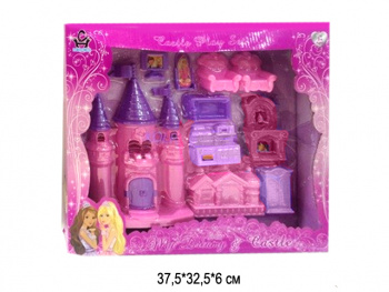 Дом для кукол арт. 5502-5501 Замок с мебелью в коробке_/36 шт./