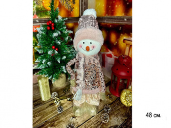 им Снеговик арт. W6907AB-2-601 Мальчик в розовом костюме с пайетками 48 см в пак.