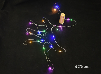 Гирлянда электр. арт. 51-502/ZF-2M/800063 Цветная 2 м от батареек в пак.