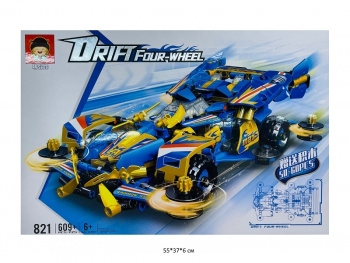 Конструктор арт. 821 Автомобиль 609 дет. в кор.•