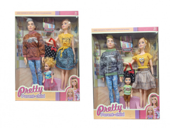 Кукла арт. 1811 Семья с ребенком, аксессуарами в кор.= Кукла арт. 1811 Семья с ребенком, аксессуарами в кор.=