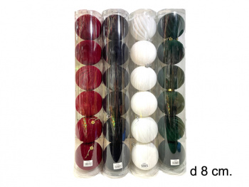 Шары арт. 10RD6 Набор 6 шт. d-10 см в тубе цвета микс