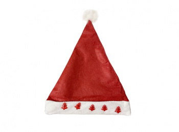 Колпак новогодний арт. 618103-502 Красный с елками свет (12 шт.) упаковка