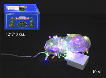 Гирлянда электр. арт. B2-1-501 Цветная 10 м бел. провод 200 ламп в кор.