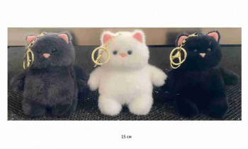 им Кот арт. 1413-209/25106-1-1 Брелок Толстячок пушистый цвета микс 15 см в пак.)