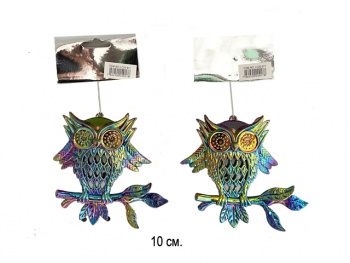 Игрушка-подвеска арт. LC20-017-601 "Сова" радужная 10 см в пак.