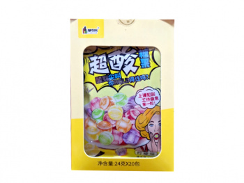 Конфета арт. 502029-3 Суперкислая "Лимон" 24 г 20 шт. в желтой кор.;/