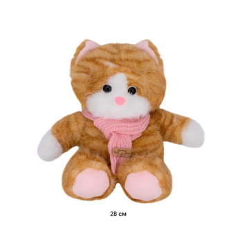 им Кот арт. 0803-43-1 Рыжый полосатый в шарфе 28 см в пак._