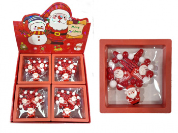 Набор украшений арт. 947-1-709 "Дед мороз" заколки+браслет+кольцо в кор. (12 шт.)