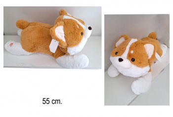 им Собака арт. 505/55 Бело-рыжая лежит 55 см в пак.