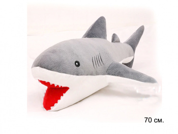 им Акула арт. MR122-2-2 Серая со стразами 70 см в пак._