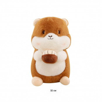 им Хомяк арт. YE251025-4-1 Коричневый с орехом 32 см в пак.)