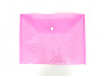 кц_Папка для тетрадей арт. YL975030-18C На кнопке А4 прозрачная цвета микс