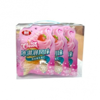 Конфета арт. 081313-2 Жевательные бобы "Клубничное мороженое" 28 г 20 шт. в кор./