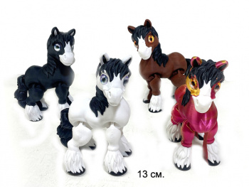 Фигурка 3Д арт. WT-814-601 Лошадь подвижная цвета микс 13 см в пак.