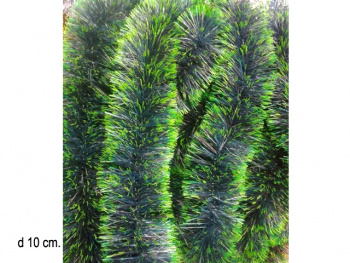 Мишура арт. 77#007 Зеленая со светло-зелеными кончиками d10 см Мишура арт. 77#007 Зеленая со светло-зелеными кончиками d10 см