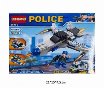 Конструктор арт. 8609-6 Полиция 123 дет. в кор.~