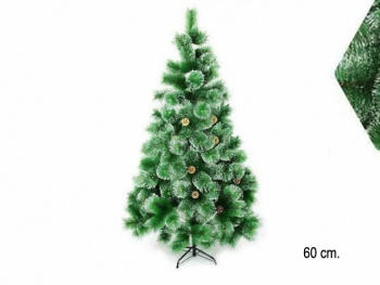 Елка 60 см арт. 2034-601-60 Зеленая пушистая №15 со снегом, шишками в кор.