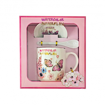 Подарочный набор арт. 1368-501 "Watercolor butterfly" 3 предметf в кор.
