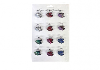 Брошь арт. 016382-3 Лебедь с крыльями-камнями цвета микс Набор 12 шт. в пак.