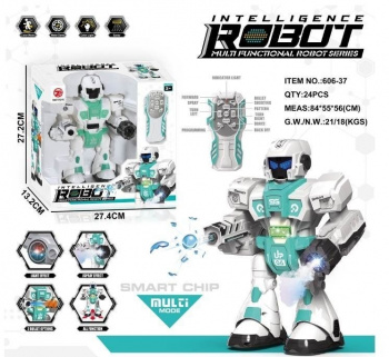 Робот арт. 606-37 На р/у с пультом, свет, звук, пар в кор. 27,5*13,5*27,5