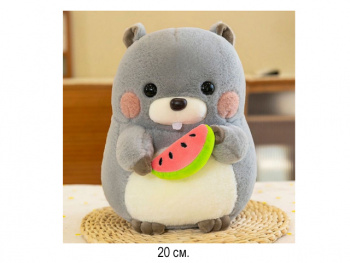 им Хомяк арт. 006-811 Серый с долькой арбуза в лапках 20 см в пак. им Хомяк арт. 006-811 Серый с долькой арбуза в лапках 20 см в пак.