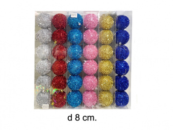 Шары арт. WL8380-2 Набор 6 шт. d-8 см в кор. цвета микс