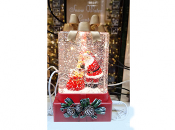 Фонарь Новогодний арт. 25010A-601/WLD22018A-502 Подарок "Дед Мороз" 18см на бат.свет,муз.USB в кор.