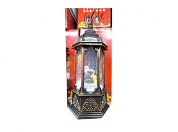 Фонарь Новогодний арт. 6B-502 "Дед Мороз с подарками" с шариками на бат. свет, муз. USB в кор.