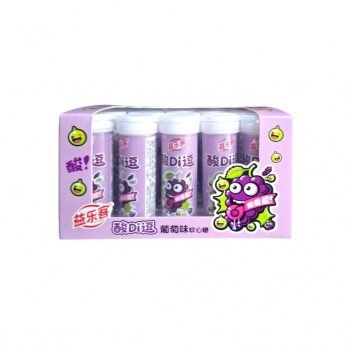 Конфета арт. 660688 Жевательная "Виноград" 12 г в тубе 20 шт. в кор.