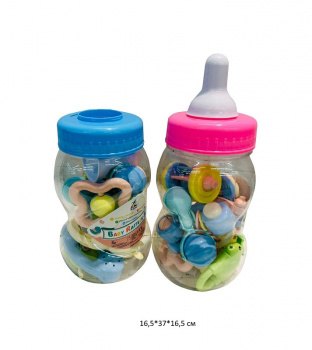 Погремушка арт. 2657B Набор в пластик "бутылочке"•