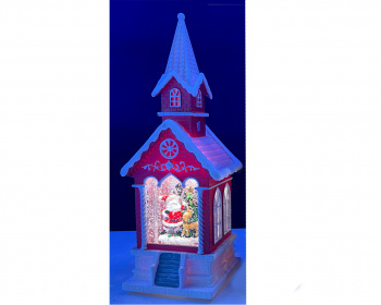 Фонарь Новогодний арт. 91811-1-601 "Дед Мороз и олень" свет 29 см в кор.